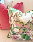 Schumacher’s Cranley Garden Set 5 Custom Pillows, 2 Velvet (2x22”)/3 Cranley Garden (2x22”, 1 lumbar)