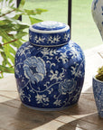 Barclay Butera Dynasty Lotus Lidded Jar: Classic Blue/White / Ceramic