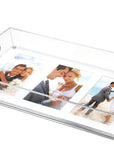 PHOTO TRAY - 16" X 8" -  WHITE MAT FOR THREE 5" X 7" PHOTOS