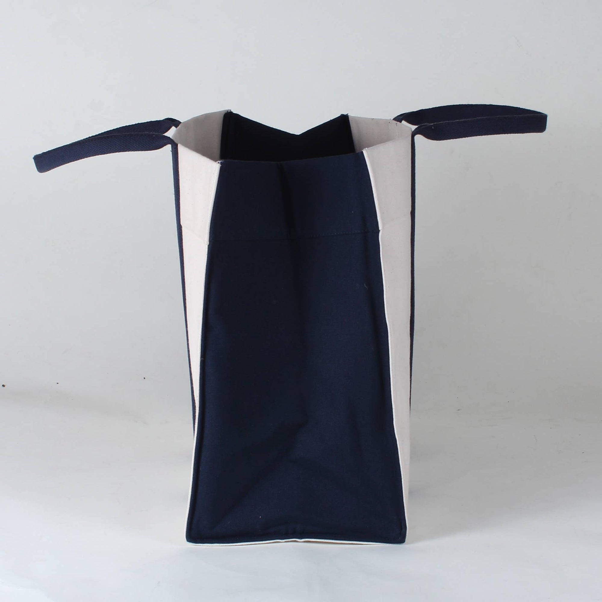 Havana Color Block CanvasTote: Navy w/ Navy Anchor