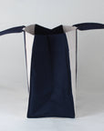 Havana Color Block CanvasTote: Navy w/ Navy Anchor