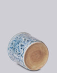 Rustic Rose Blue & White Porcelain Cachepot