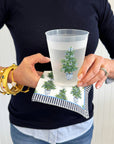 Paper Cocktail Napkins Blue Bows Christmas Trees