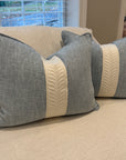 Classic Coastal Blue Lumbar Covers, double sided with self welt and tape, 16x20” for 18x22” inserts