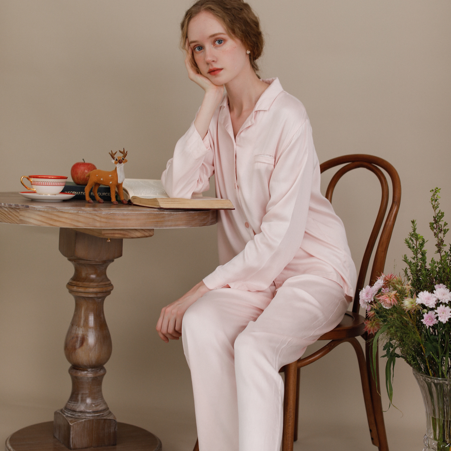 Women Pajamas Set Comfy Loungewear Set forBridesmaid Wedding: M