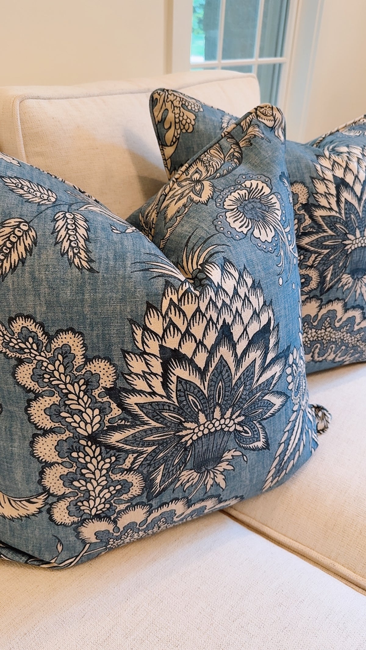 Pair of Lee Jofa Covers, 22” for 24” insert, self welt, double sided