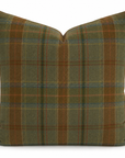 CT: Olive Multi Plaid Pillow, 22x22, includes insert, single