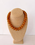 The Rory — Amber Brown Large Rondelle Beaded Necklace 