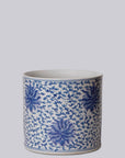 Blue and White Porcelain Scrolling Lotus Cachepot