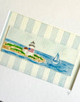 Nantucket Lighthouse Watercolor Painting