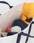 Havana Color Block CanvasTote: Navy w/ Navy Anchor