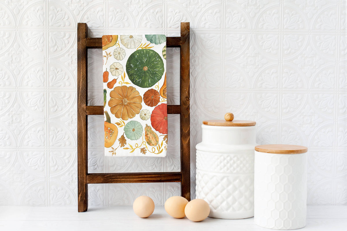 Autumn Gourds Kitchen Towel - Fall Pumpkin Tea Towel