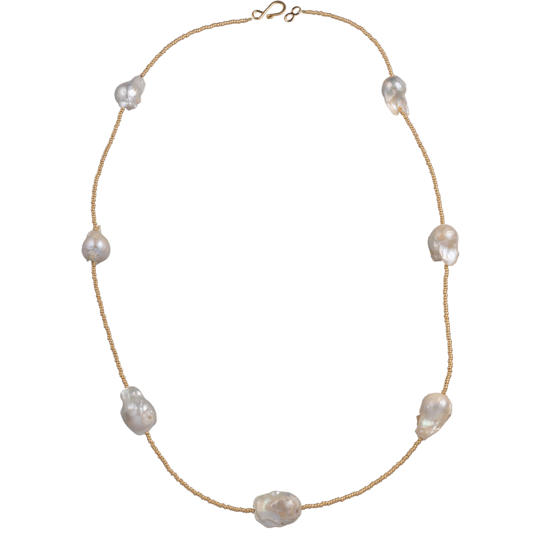 Baroque Pearl Henrietta Necklace: Gold