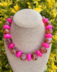 Brown + Pink Bubble Pop Necklace 