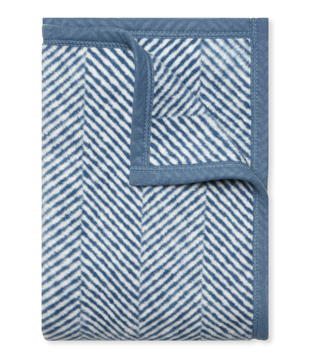 Harborview Herringbone Cornflower Blanket: Family-Size