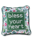 Bless Your Heart Needlepoint Pillow