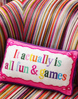 Fun And Games Needlepoint Pillow