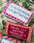 Go Find Less Needlepoint Pillow