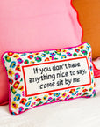 Come Sit By Me Needlepoint Pillow