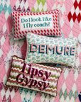 Fly Coach Needlepoint Pillow