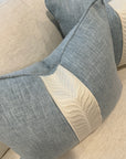 Classic Coastal Blue Lumbar Covers, double sided with self welt and tape, 16x20” for 18x22” inserts