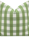 Pair of Green and White Check Euros with Pink Flange, use 28” inserts, LDC