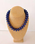 The Rory — Navy Blue Large Rondelle Beaded Necklace 