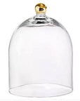 Glass Cloche with Gold Knob - Small