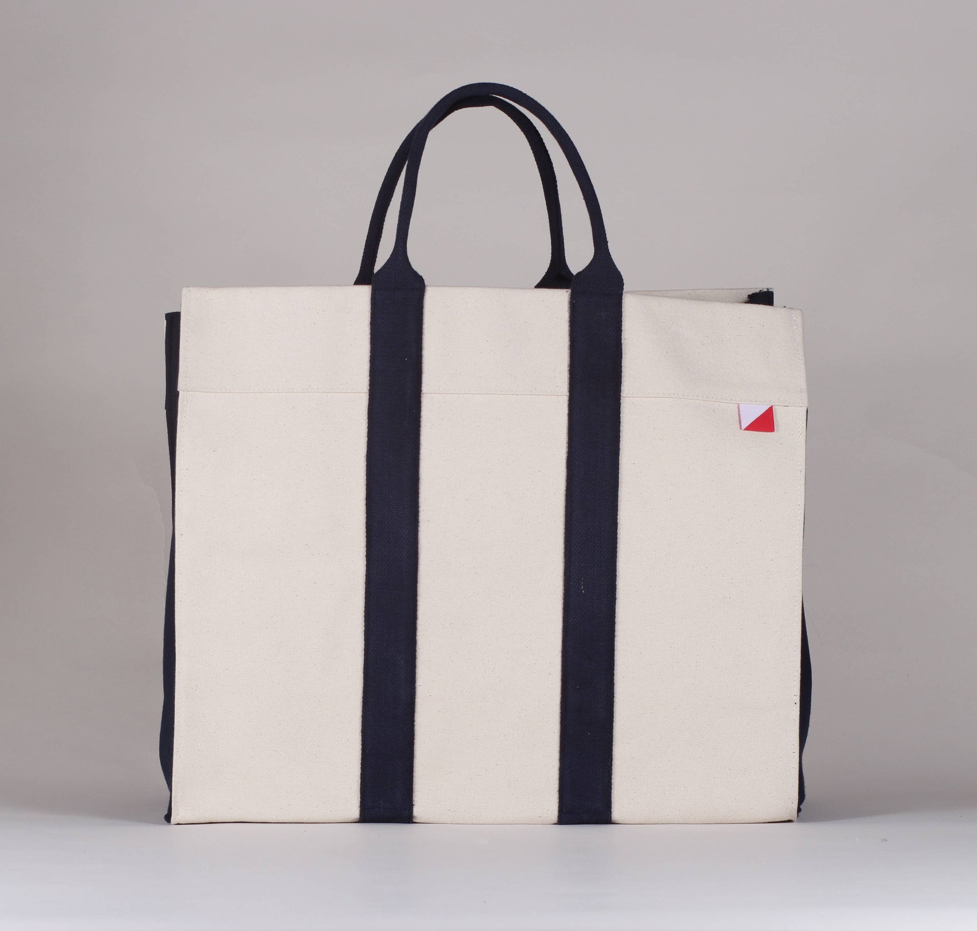Havana Color Block CanvasTote: Navy w/ Navy Anchor