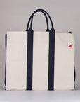 Havana Color Block CanvasTote: Navy w/ Navy Anchor