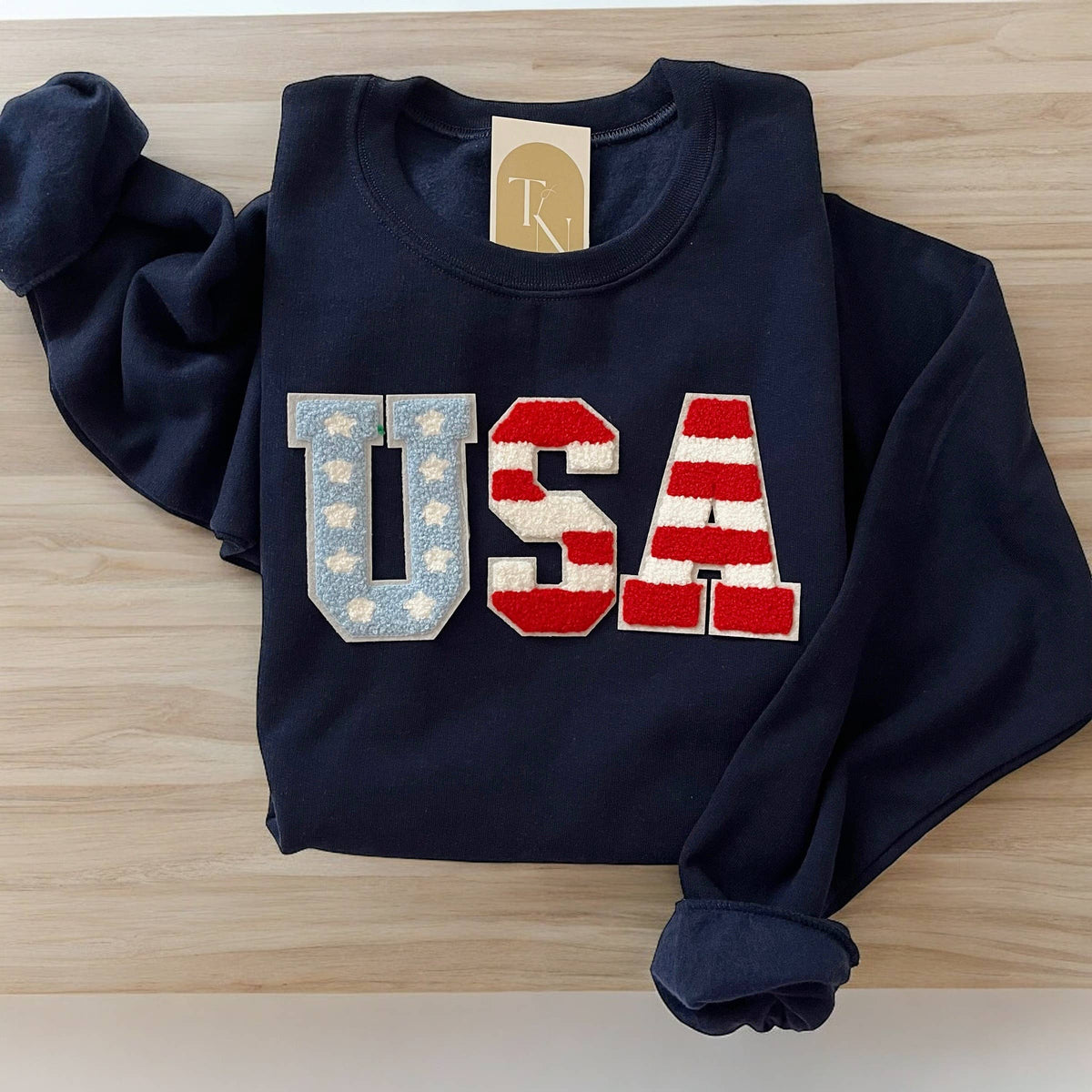 USA Crewneck Sweatshirt: Navy