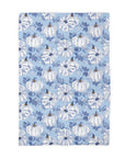 Blue Pumpkin Chinoiserie Fall Coastal Kitchen Towel Waffle