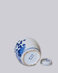 Blue and White Porcelain Peony Lidded Round Storage Jar