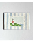 Nantucket Sankaty Lighthouse Watercolor Painting, Framed