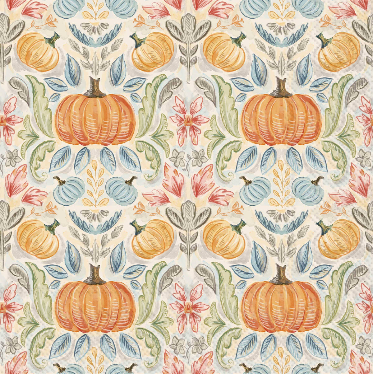 Fall Toile Pumkins Cocktail Napkins 20 ct Fall Autumn