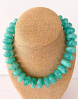 The Rory — Aqua Green Large Rondelle Beaded Necklace