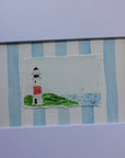Nantucket Sankaty Lighthouse Watercolor Painting, Framed