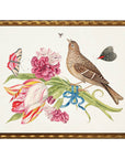 Birds, flowers and insects bookplate on a light background B: Beaded Gold Frame, 20" X 16"