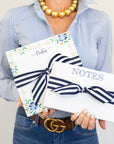 In Stock 8.5x5.5 Navy Basketweave "NOTES" Slab Notepad