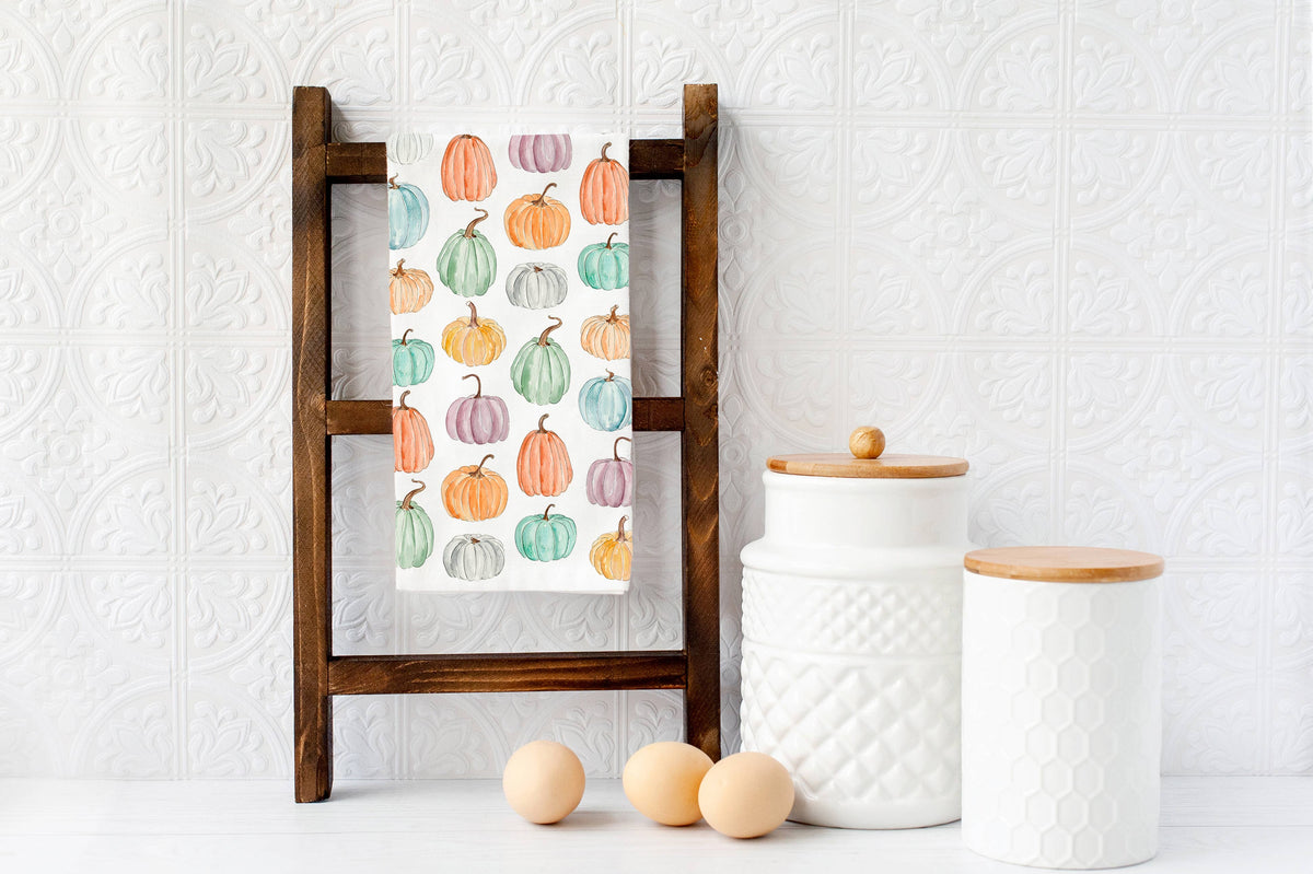 Colorful Pumpkins Kitchen Towel - Fall Tea Towel