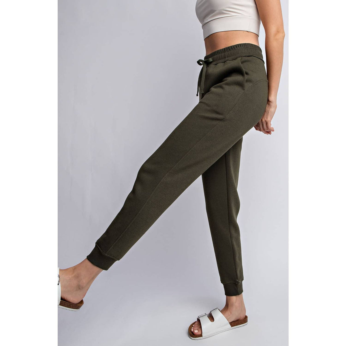 FLEECE FRENCH TERRY SWEATPANT: Olive