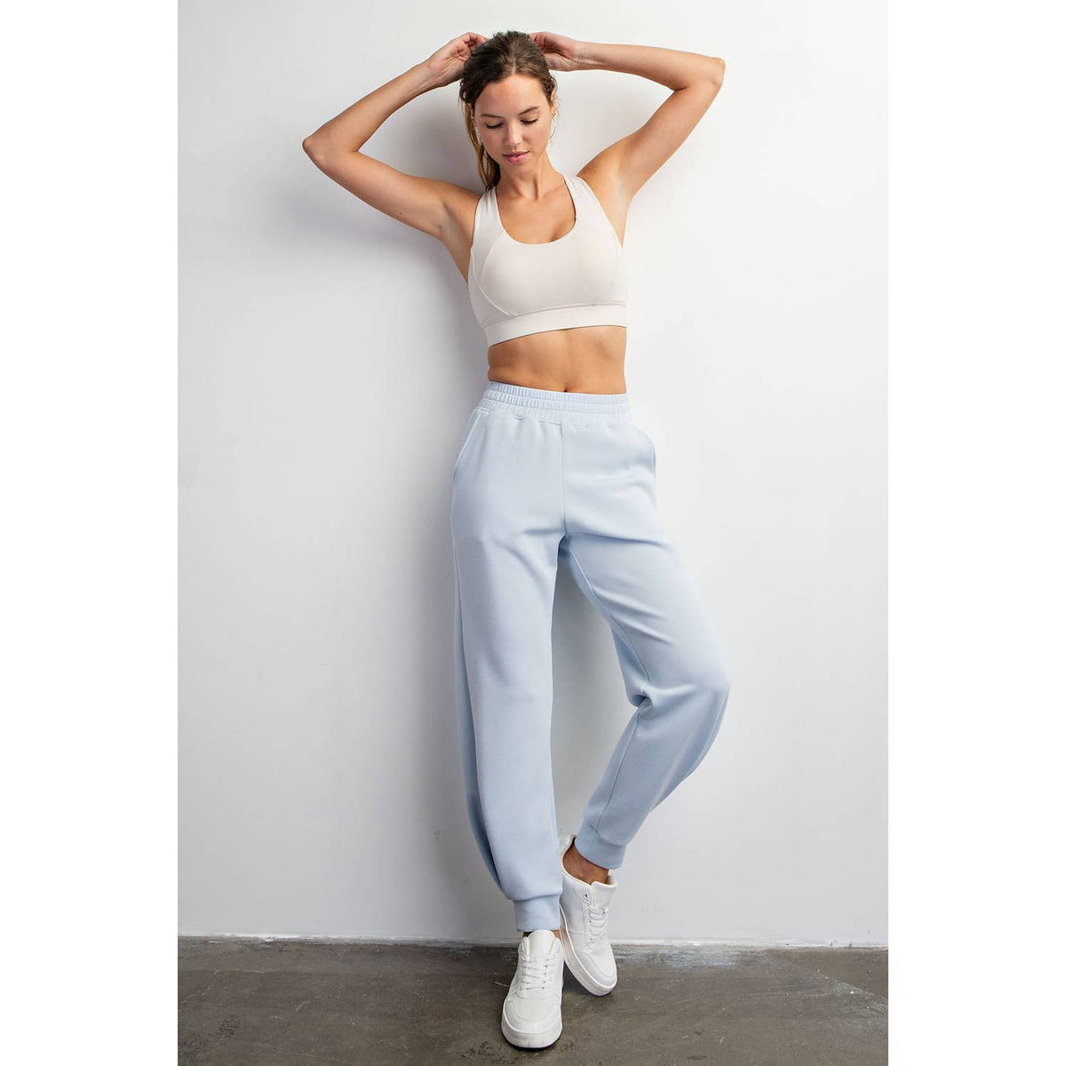 MODAL POLY SPAN FULL LENGTH JOGGER PANT: Soft Blue (Pre-Order)