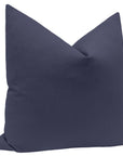 Pair of Navy Blue Linen Euros, knife edge, use 28” inserts, LDC
