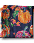 Preppy Navy Pink Pumpkin Fall Coastal Kitchen Towel Waffle