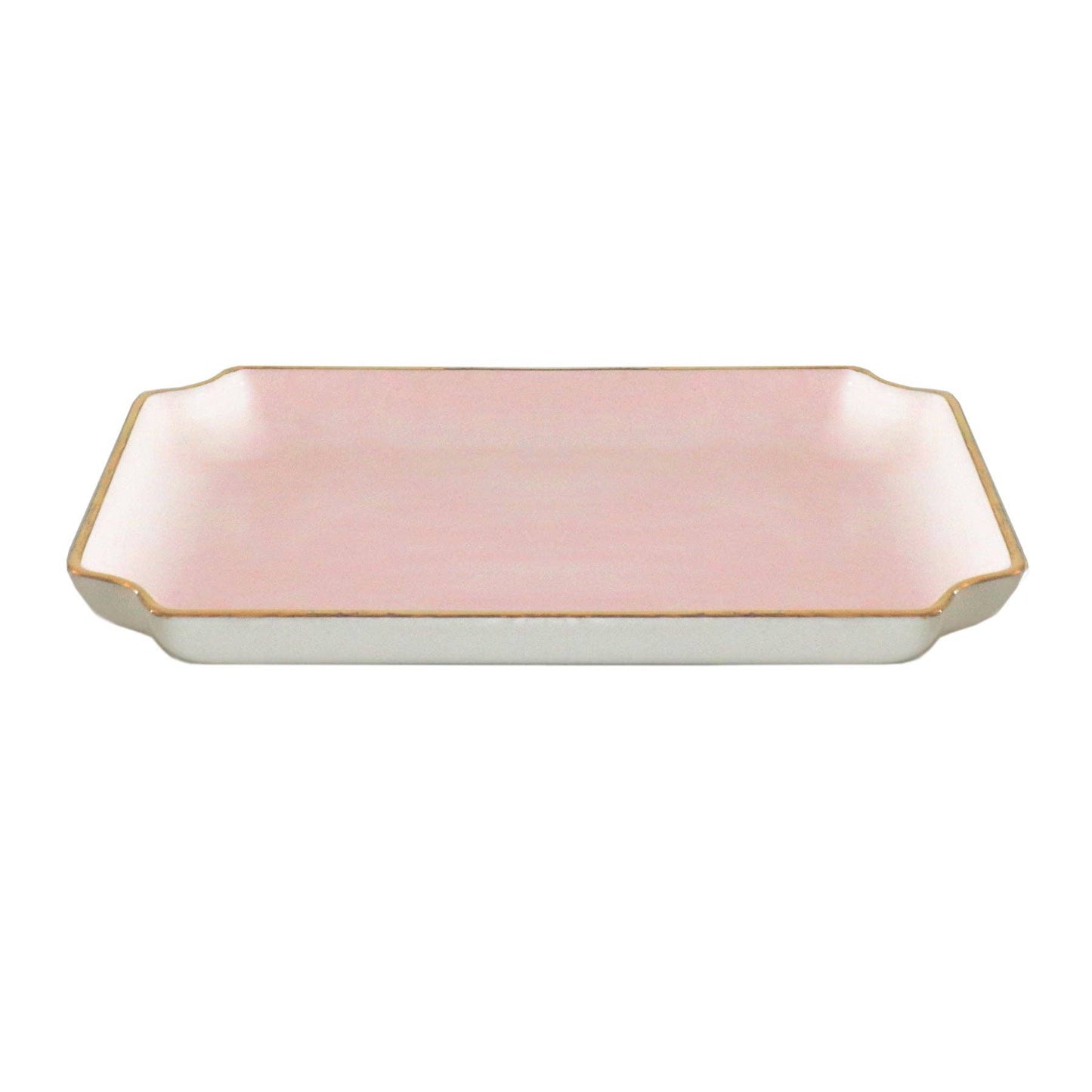 Solid Trays with Gold Accent: Set of 3- 1 Small 1 Medium 1 Large / Hydrangea