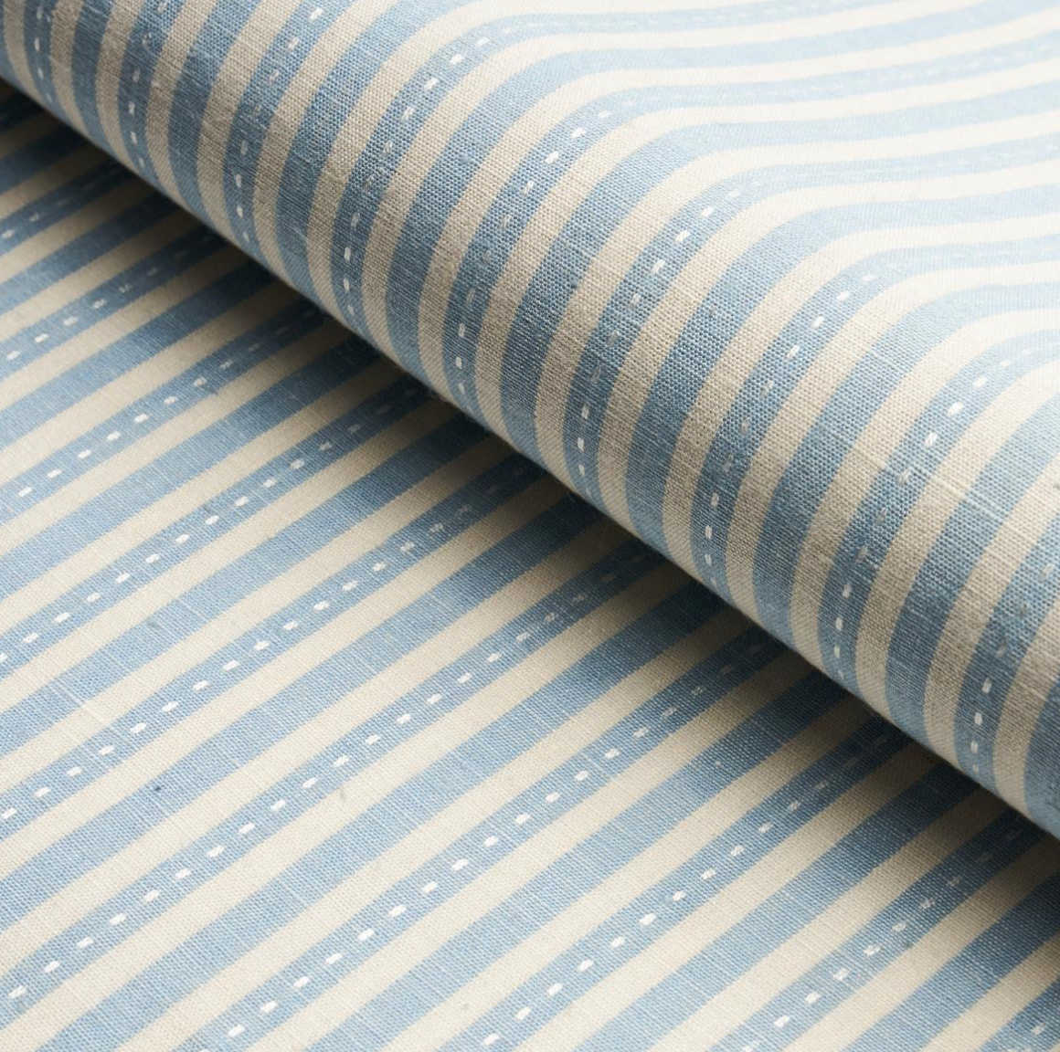 Lilly Blue Classic Stripe Designer Pillow: Feather Down / 22 x 22