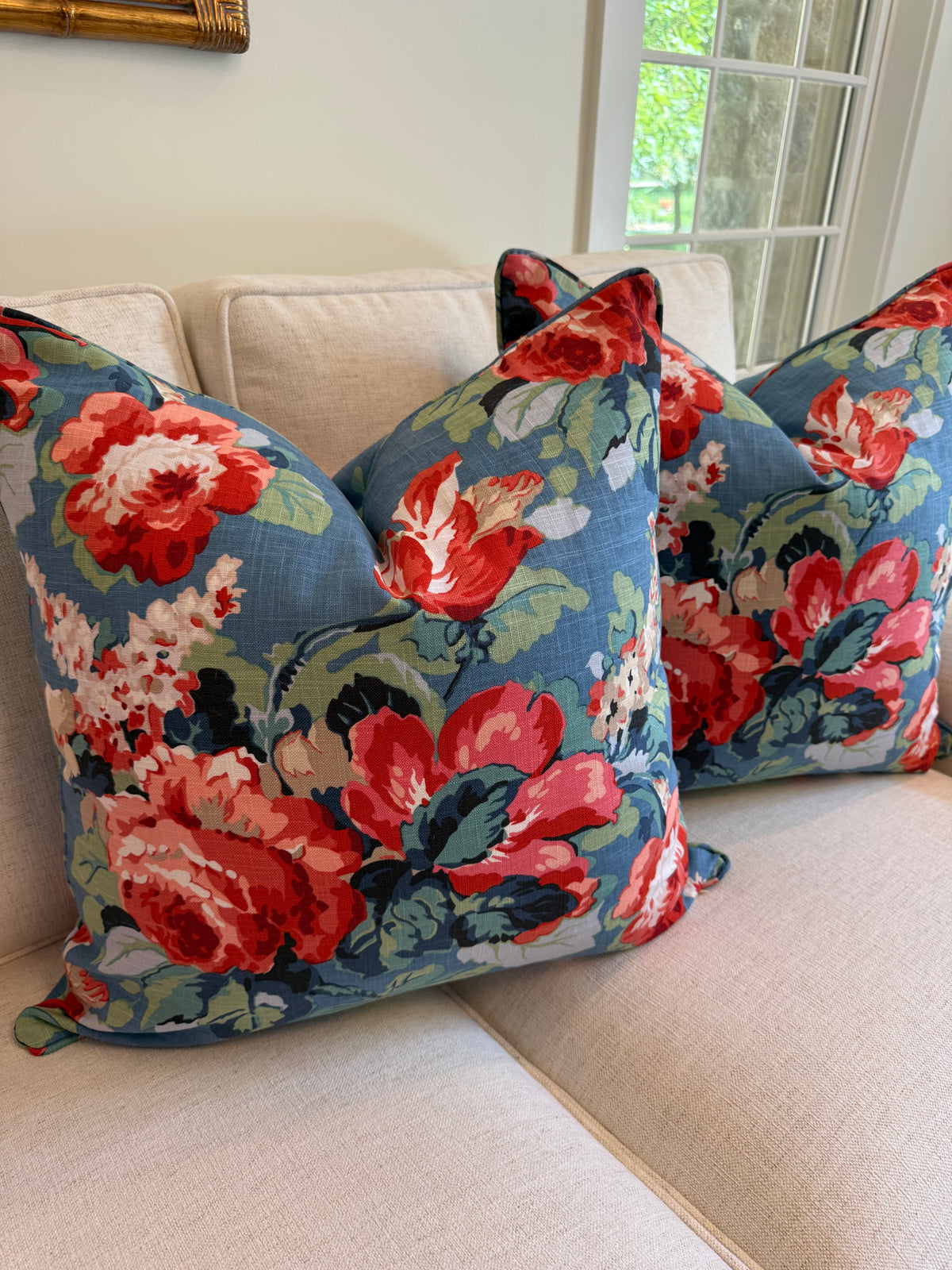 Pair of Trend Floral Covers, 22” for 24” inserts