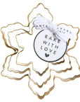 Gold Cookie Cutter Set, Snowflakes - Set of 3, Stainless Steel