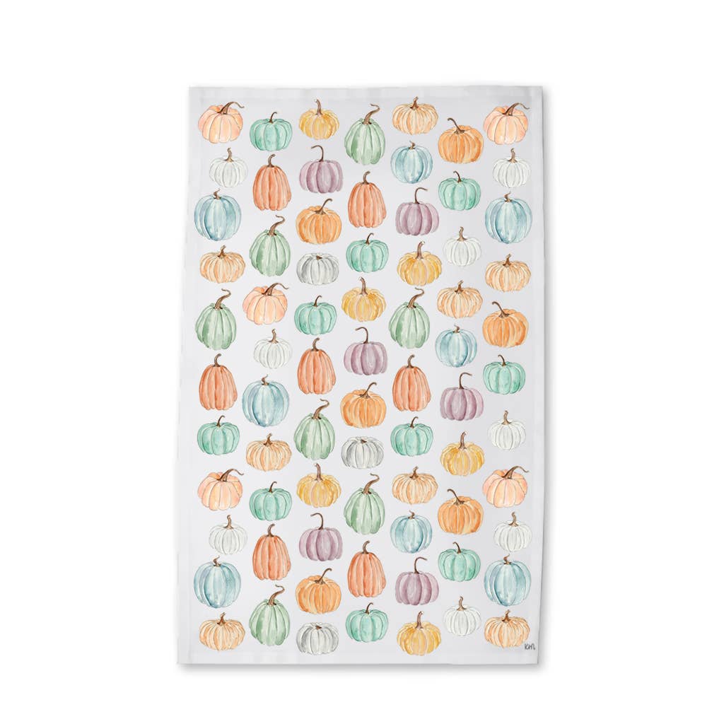 Colorful Pumpkins Kitchen Towel - Fall Tea Towel
