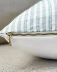 Lilly Blue Classic Stripe Designer Pillow: Feather Down / 22 x 22